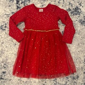 Hanna Andersson Red Dress with Gold Accents